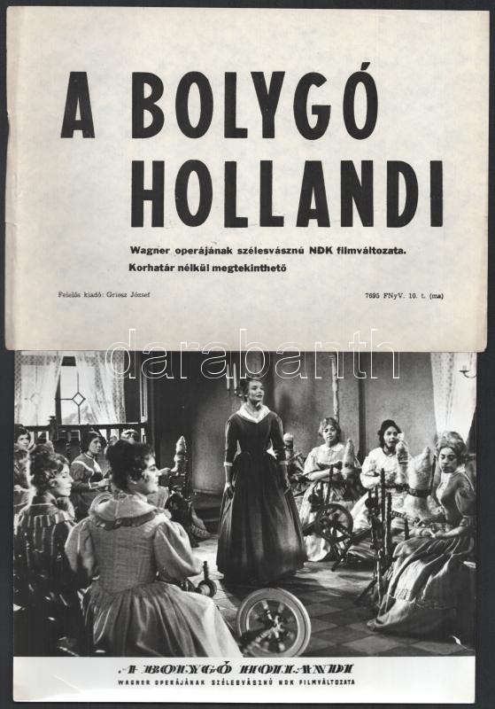 1964 ,,A bolygó hollandi" című NDK film jelenetei és szereplői, 8 db vintage produkciós filmfotó, ezüst zselatinos fotópapíron, + hozzáadva egy szöveges kisplakát, 18x24 cm