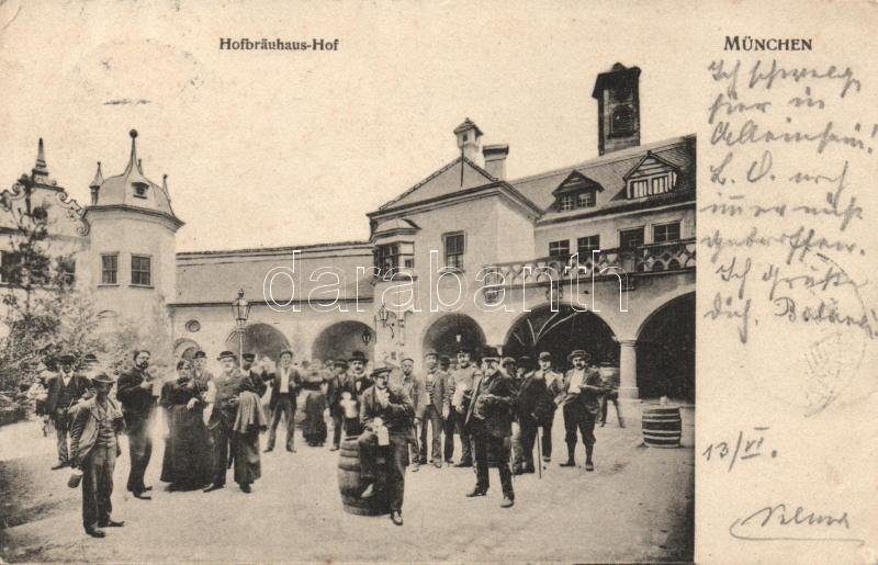 Munich yard of Hofbräuhaus, München a Hofbräuhaus udvara