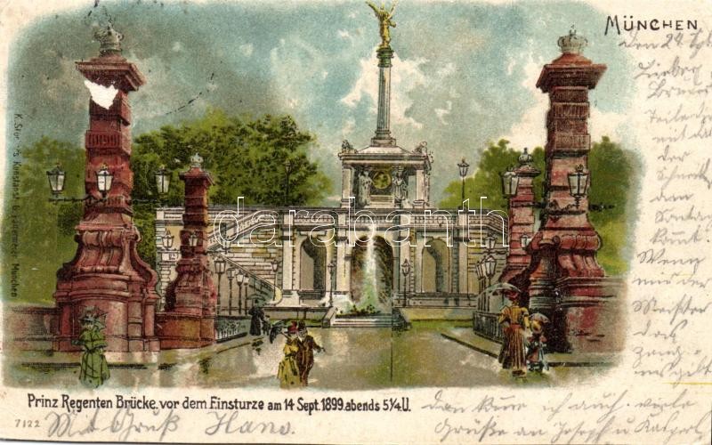 1899 München Prince Regent terrace litho (cut)