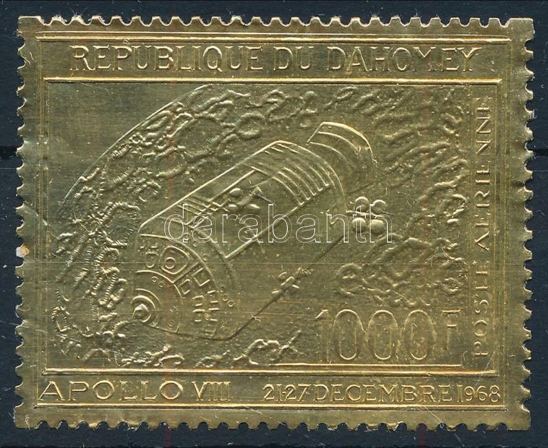 Apollo 8 golden-foiled stamp, Apollo 8 aranyfóliás bélyeg