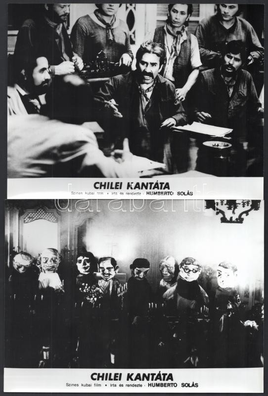 cca 1976 ,,Chilei kantáta" című kubai film jelenetei és szereplői, 7 db vintage produkciós filmfotó, a használatból eredő (esetleges) kisebb hibákkal, ezüst zselatinos fotópapíron, 18x24 cm