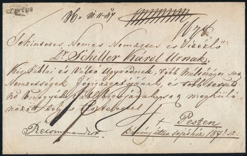 ~1840 Ajánlott levél 