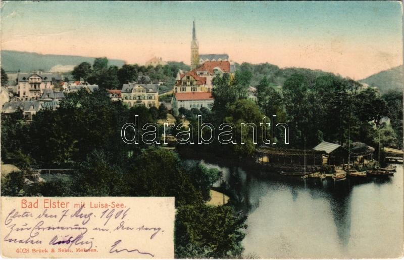 1904 Bad Elster, mit Luisa-See / lake, rowing boats