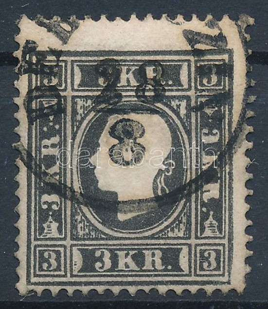 1858 3kr type Ia, fekete, decentrált / black 