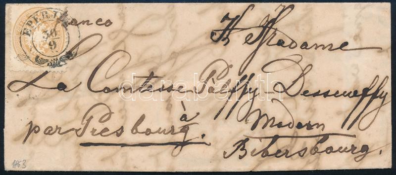 1863 15kr levélen / on cover 