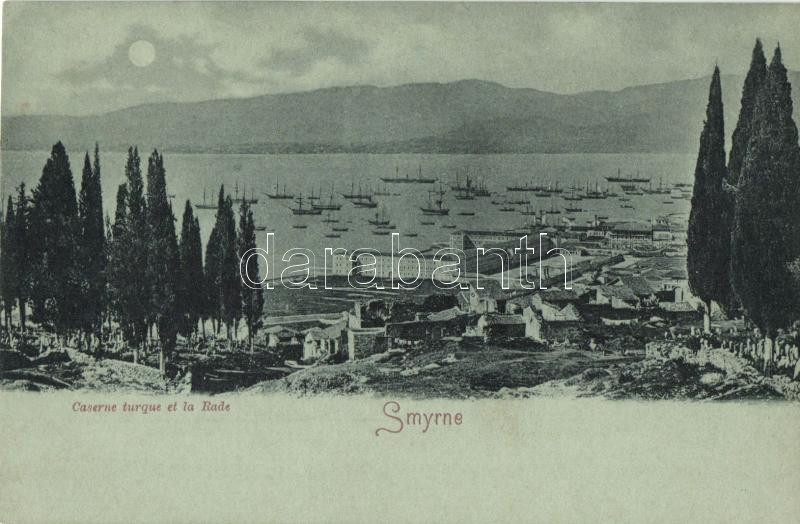 Smyrna, Caserne turque et la Rade / barracks, port, ships