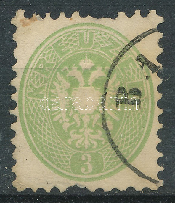 1864 3kr (foghiányok / missing perfs.)