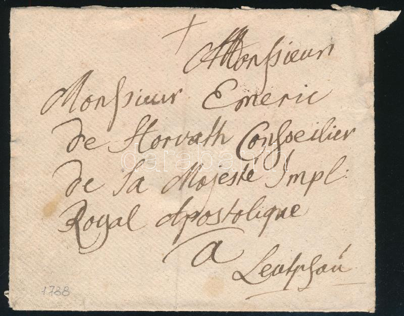 1788 Cover to Leutsau, 1788 Lőcsére küldött boríték