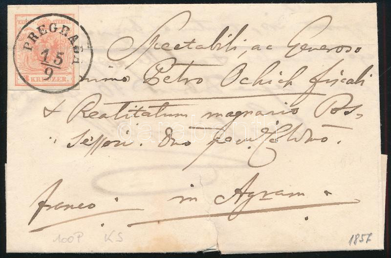 1857 3kr on cover 