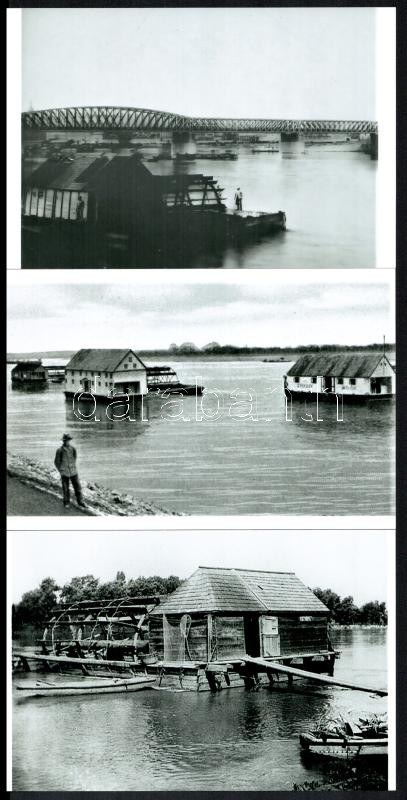 Hajómalmok, eltérő időben készült felvételek, 3 db mai nagyítás a néhai Lapkiadó Vállalat archívumából, 10x15 cm / mills, 3 copies of vintage photos