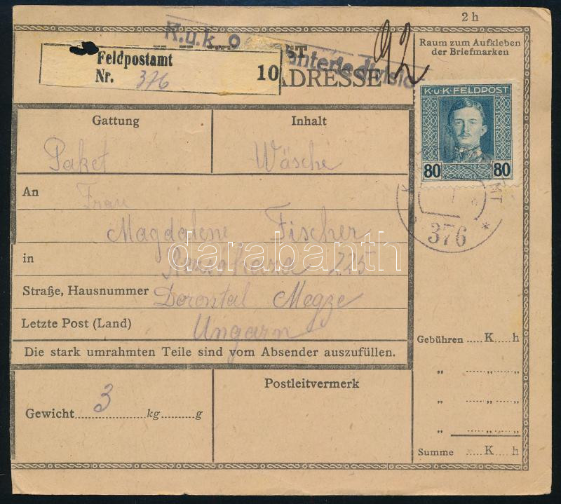 1918 Károly fejes 80h csomagszállítón 