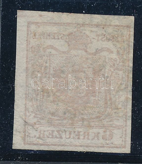 6kr HP I brown with machine offset "NAGY-(BECS)KEREK" Certificate: Babor, 6kr HP I barna, felül közléclenyomat, gépszínátnyomat "NAGY-(BECS)KEREK" Certificate: Babor Különleges darab!!