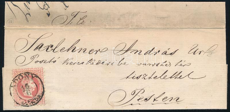 1868 5kr on cover "ADONY", 1868 5kr levélen "ADONY"