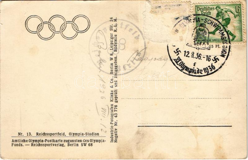 Olympische Spiele Berlin 1936. Reichssportfeld. OlympiaStadion / 1936