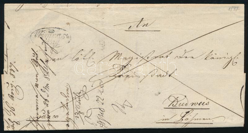 1837 Portós levél / Unpaid cover 