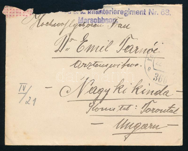 ~1917 Field post cover 