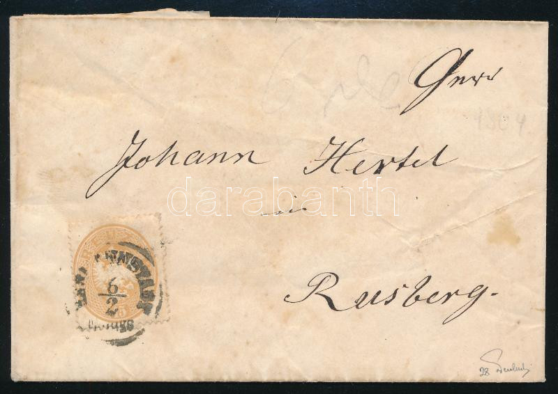 ~1863 15kr levélen / on cover 