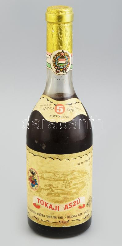 1975 Tokaji asz 5 puttonyos bontatlan palack bor. Tolcsva