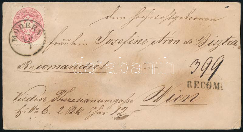 ~1864 3 x 5kr ajánlott levélen 
