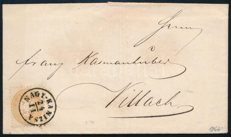 1864 15kr levélen / 15kr on cover 