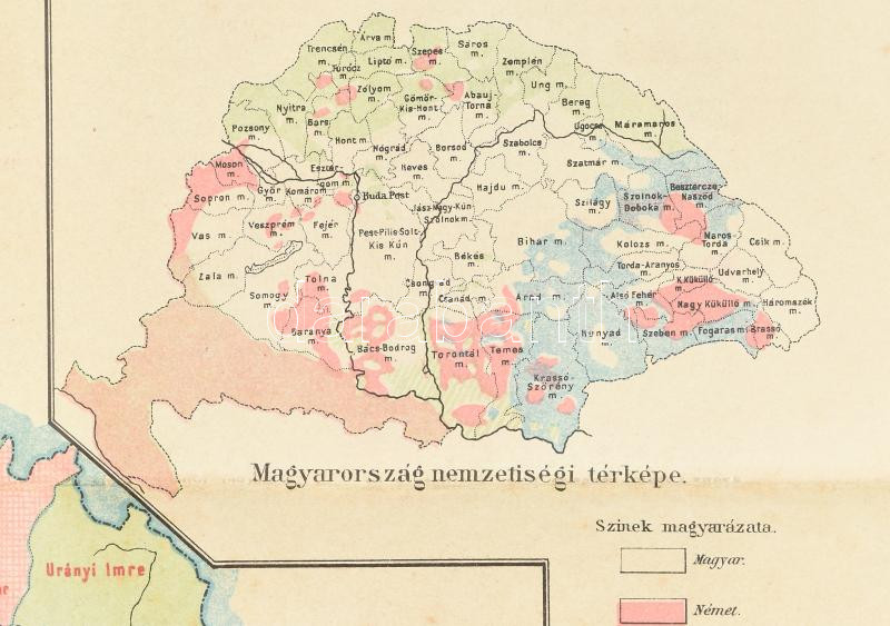 Ausztriai és Magyar orsz Képviselő Választó Kerületek Térképe az évi országgyülési