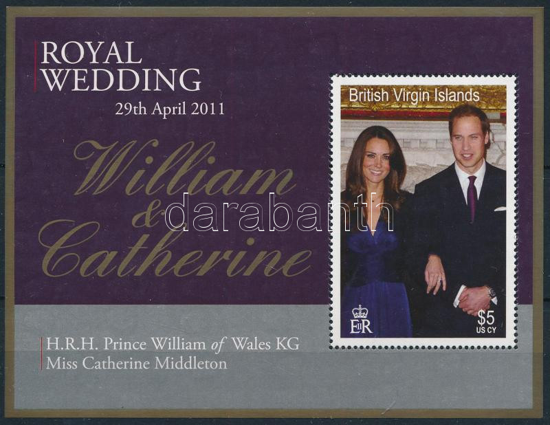 Vilmos herceg és Katalin Middleton esküvője blokk, The wedding of Prince William and Catherine Middleton block