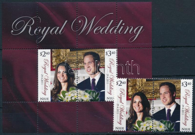 Vilmos herceg és Kate Middleton esküvője pár + blokk, The wedding of Prince William and Kate Middleton par + block