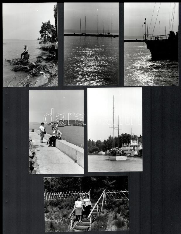 1973 Balatonszemesen és a Balaton mellett készült fényképek, 11 db vintage fotó ezüst zselatinos fotópapíron, többsége datált, 9x14 cm és 14x9 cm