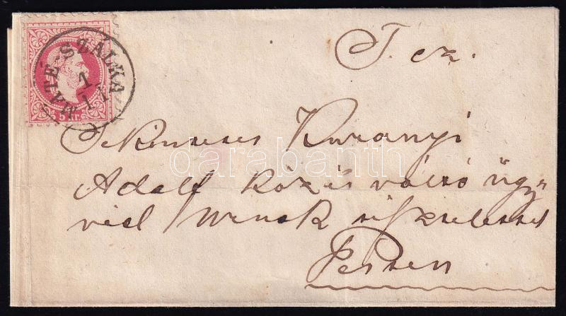 ~1870 5kr on cover "MÁTÉ-SZÁLKA" - Pest, ~1870 5kr levélen "MÁTÉ-SZÁLKA" - Pest