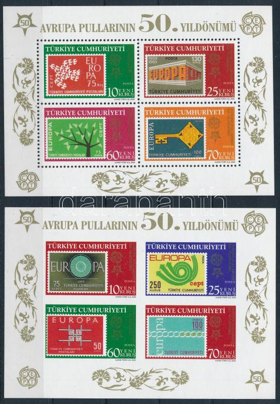 50th anniversary of Europa CEPT block pair, 50 éves az Europa CEPT bélyeg blokkpár