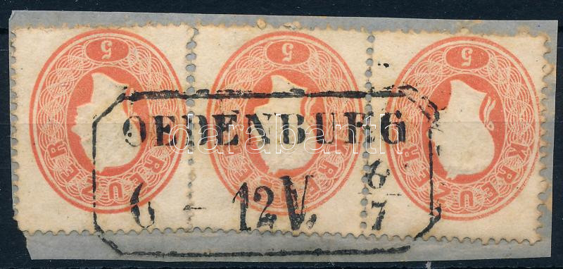 1861 3 x 5kr kivágáson / on cutting "OEDENBURG"