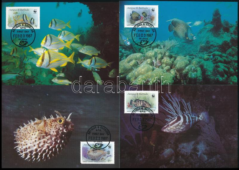 WWF: Halak sor 4 db CM-n Mi 1010-1013, WWF: Fish set on 4 CM Mi 1010-1013