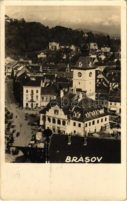 1936 Brassó, Kronstadt, Brasov; városháza, piac / town hall, market. photo