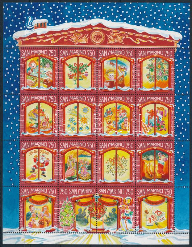 Karácsony kisív Mi 1682-1697, Christmas minisheet Mi 1682-1697