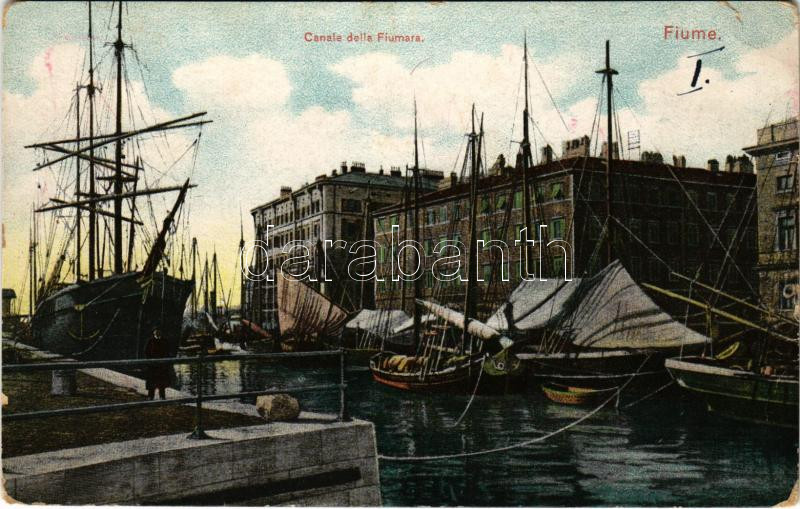 Fiume, Rijeka; Canale della Fiumara / canal, port (szakadás / tear)