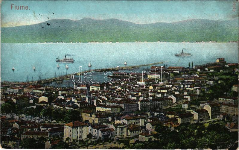 1906 Fiume, Rijeka; látkép / general view