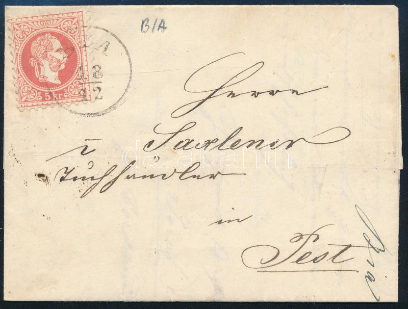 1867 5kr levélen 