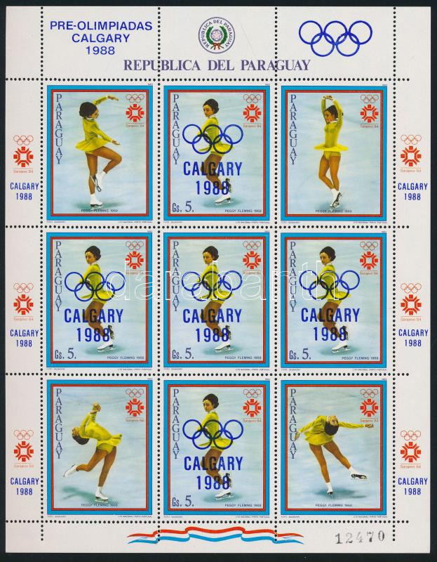 Winter olympics mini sheet, Téli Olimpia, Calgary kisív