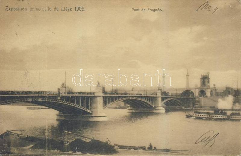 1905 Liege, Exposition universelle, Pont de Fragnée / World Fair, bridge, stemaship Ga.