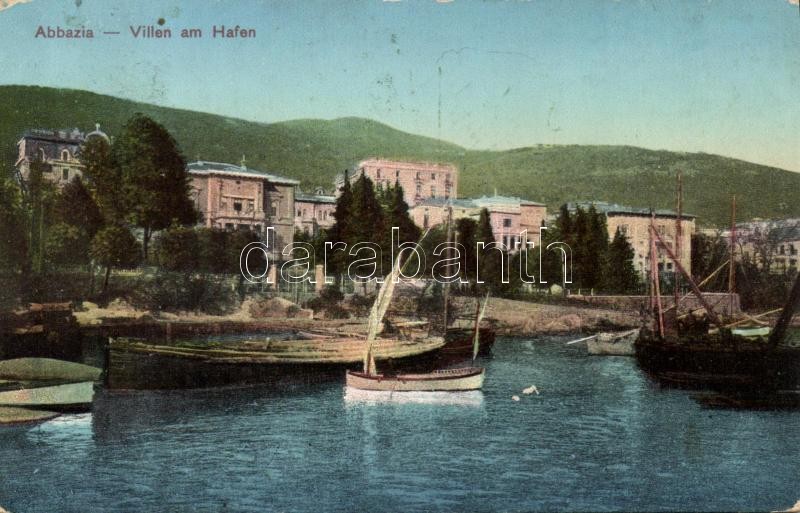 Abbazia, villák, kikötő, Abbazia, villas, port