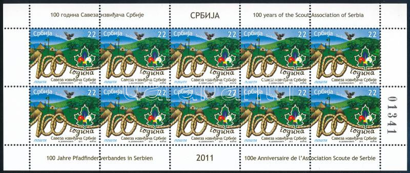 100 years of the Scout Association of Serbia minisheet, A Szerb Cserkészszövetség századik évfordulója kisív