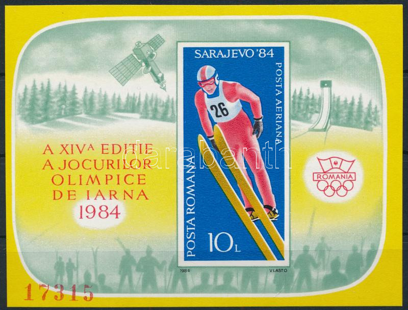 Téli Olimpia, Szarajevó vágott blokk, Winter Olympics Sarajevo imperforated block