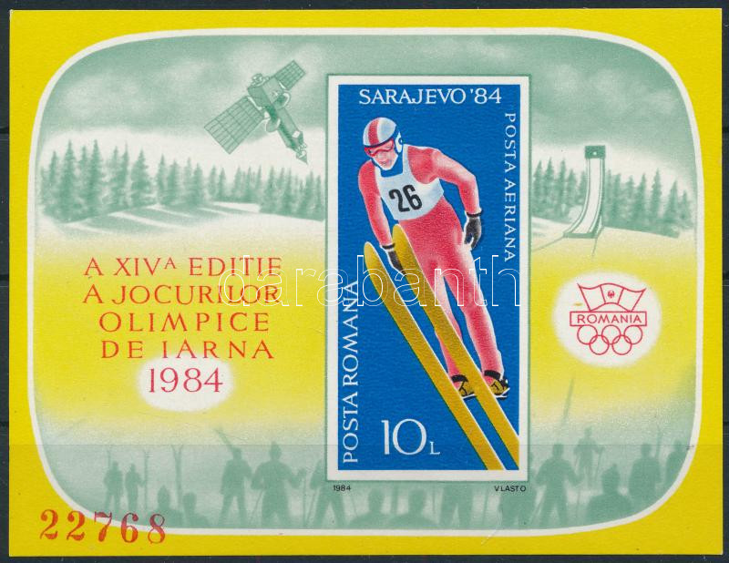 Winter Olympics Sarajevo imperforated block, Téli Olimpia, Szarajevó vágott blokk