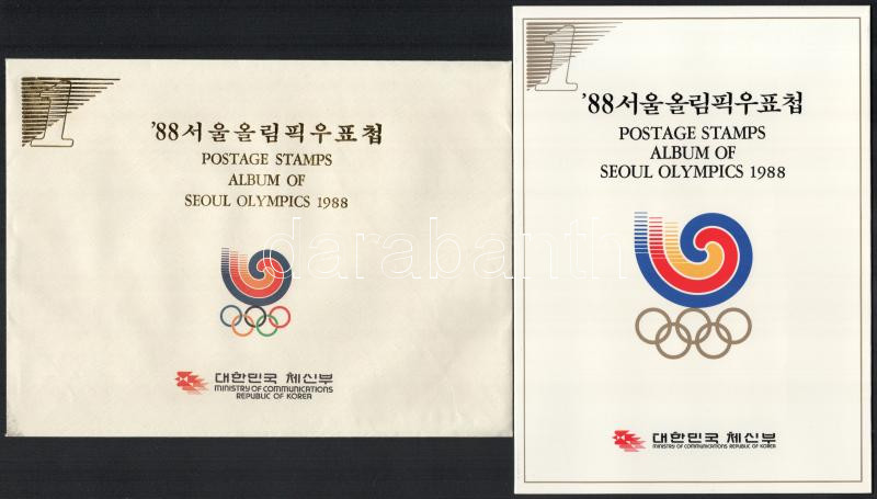 Olympic Games Seoul 4 different sets + block in special case, 4 db Nyári Olimpia, Szöul sor + blokk dísztokban