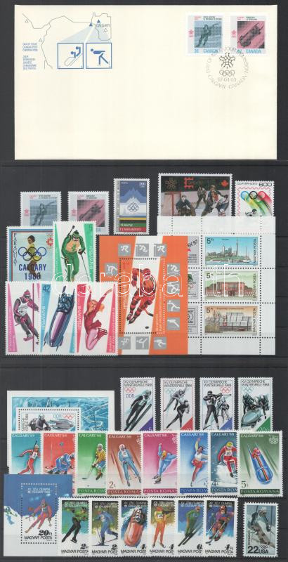 Olympics, sport motif small collecion, 4 stamps + 5 sets + 4 blocks + 1 FDC, Olimpia, Sport összeállítás 4 önálló érték + 5 sor + 4 blokk + 1 FDC