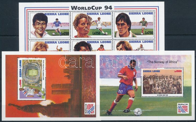 World Cup USA minisheet + block set, Labdarúgó-világkupa 1994, USA kisív + blokksor