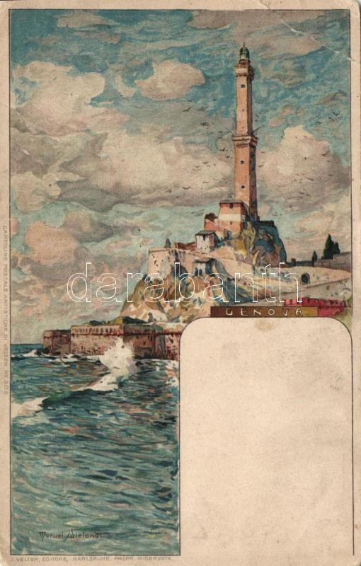 Genova 'Cartoline Postale Artistische di Velten No. 202.' litho s: Manuel Wielandt