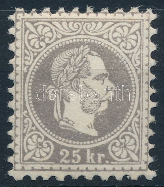 Az 1867-es kiadás; 1867 25kr parányi falc / small hinge