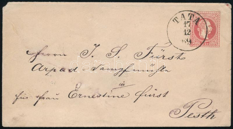 1869 5kr díjjegyes boríték / PS-cover 