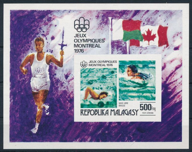 Summer Olympics Montreal imperforate block, Nyári Olimpia, Montreal vágott blokk